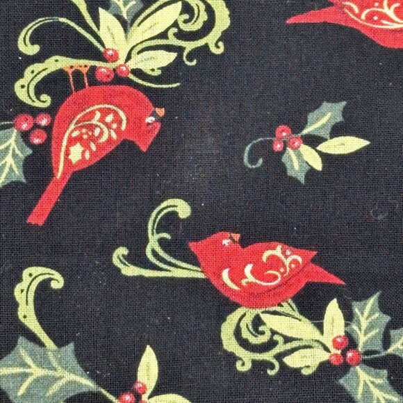 Cardinal Swirl with Holly Susan Winget Christmas Fabric Cotton One Yard CP64461 - Picture 2 of 5